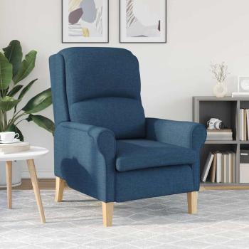 Moderner Sessel Blau Stoff mit Holzfüßen Standard Langlebig
