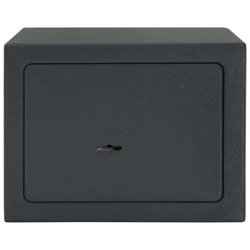 Safe Box mit Schlüsselverschluss Dunkelgrau 17x23x17 cm Stahl