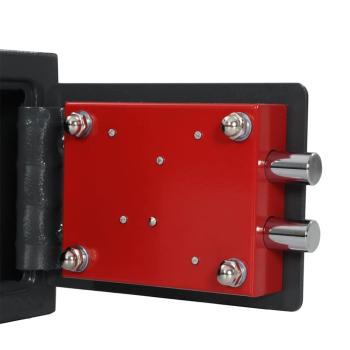 Safe Box mit Schlüsselverschluss Dunkelgrau 17x23x17 cm Stahl
