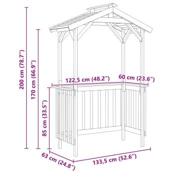 BBQ Schuppen 133,5x63x200 cm Imprägniertes Kiefernholz