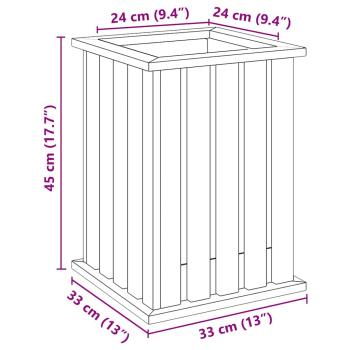 Gartenpflanzer mit Folie 33x33x45 cm imprägniertes Kiefernholz