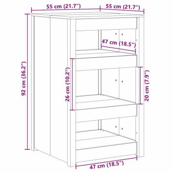Outdoor-Küchenschrank 55x55x92 cm Massives Douglasie