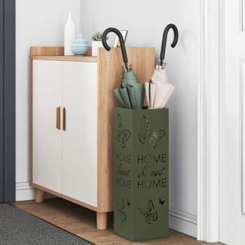 Regenschirmständer Olivgrün Metall Mittel Dekorative Intarsien