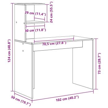 Eiche Schreibtisch Eiche MDF mit Eichenfurnier Mittel