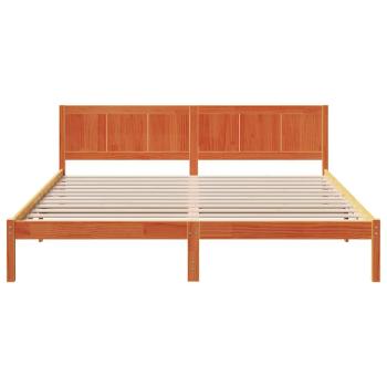 ARDEBO.de - Wachsbrown Bettgestell Wachsbrown Massivholz 200 x 200 cm