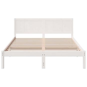 Weißes Holz-Bettgestell Weiß Holz 160 x 200 cm Langlebig