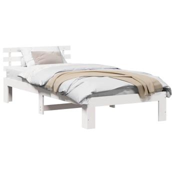 Weißes Holz-Bettgestell Weiß Holz 75 x 190 cm Einfach