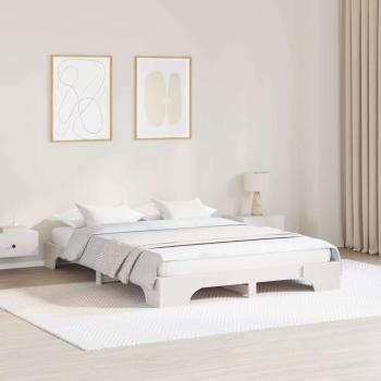 ARDEBO.de - Bettgestell in Weiß 150x200 cm aus massivem Kiefernholz