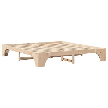 Bettrahmen Natur 200 x 200 cm Massives Kiefernholz