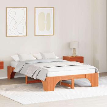 ARDEBO.de - Bettgestell Wachsbraun 120x190 cm aus massivem Kiefernholz