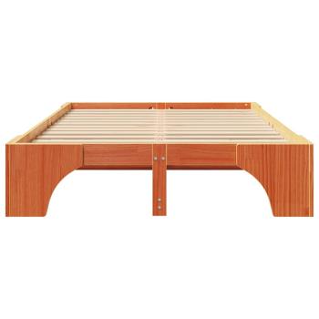 Bettgestell Wachsbraun 120x190 cm aus massivem Kiefernholz