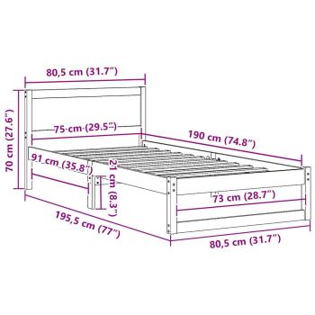 Bettgestell Gewachst braun Massivholz Einzel Langlebig