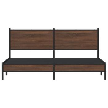 Metallbett ohne Matratze Braun Eichen-Optik 183x213 cm