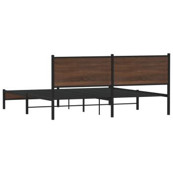 Metallbett ohne Matratze Braun Eichen-Optik 183x213 cm
