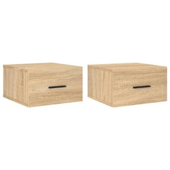 Wand-Nachttische 2 Stk. Sonoma-Eiche 35x35x20 cm