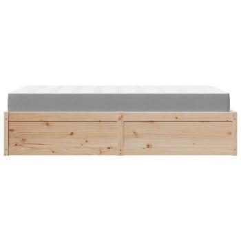 Bett mit Matratze 100x200 cm Massivholz Kiefer