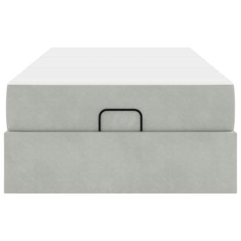 Bettgestell mit Speicher Hellgrau 100 x 200 cm Samt