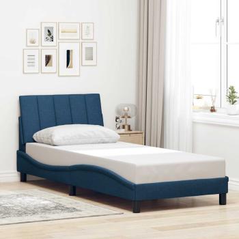 ARDEBO.de - Bettgestell ohne Matratze "Hanko" Blau 90x200 cm Stoff