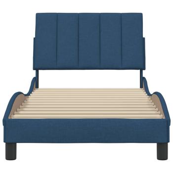 Bettgestell ohne Matratze "Hanko" Blau 90x200 cm Stoff
