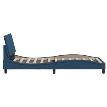 Bettgestell ohne Matratze "Hanko" Blau 90x200 cm Stoff