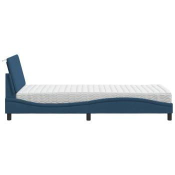 Bett mit Matratze "Hanko" Blau 90x200 cm Stoff
