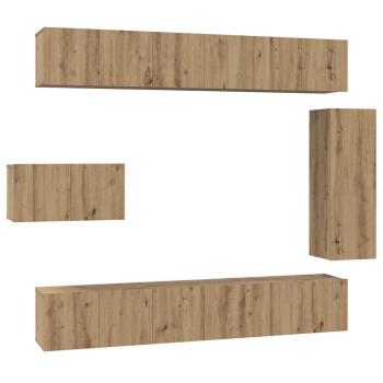 TV-Schrank-Set 8 pcs Eiche handwerklich 30,5 x 30 x 90 cm