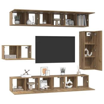 TV-Schrank-Set 8 pcs Eiche handwerklich 30,5 x 30 x 90 cm