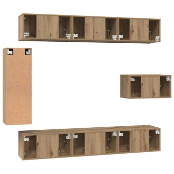 TV-Schrank-Set 8 pcs Eiche handwerklich 30,5 x 30 x 90 cm