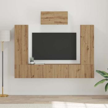 ARDEBO.de - TV-Schrank-Set 7 pcs Eiche handwerklich 180 x 30 x 120 cm