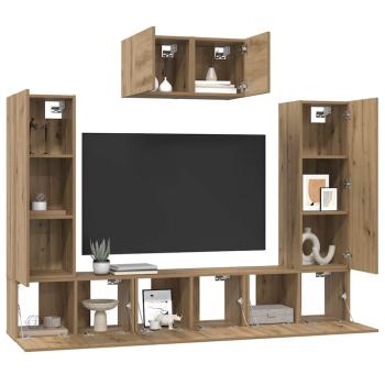 TV-Schrank-Set 7 pcs Eiche handwerklich 180 x 30 x 120 cm