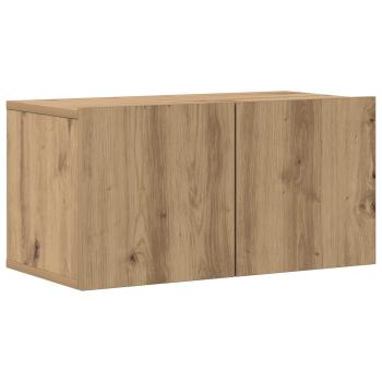 ARDEBO.de - TV-Schrank-Set mit Regal Wandmontiert mit Speicher mit Tür 4 pcs Eiche handwerklich