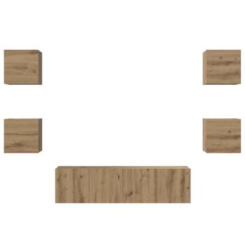 TV-Schrank-Set 6 pcs Eiche handwerklich 60 x 30 x 30 cm