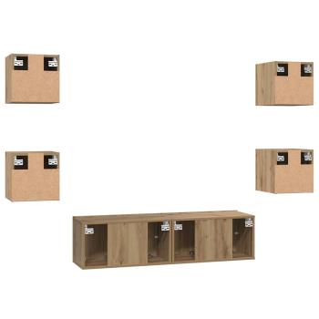 TV-Schrank-Set 6 pcs Eiche handwerklich 60 x 30 x 30 cm