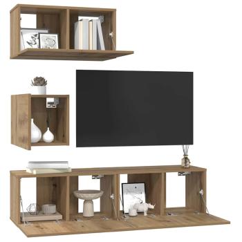 TV-Schrank-Set 4 pcs Eiche handwerklich 60 x 30 x 30 cm
