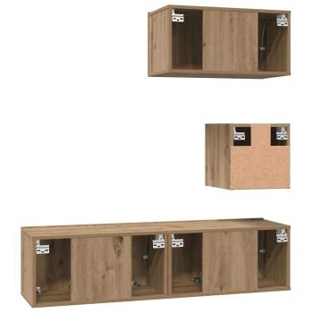 TV-Schrank-Set 4 pcs Eiche handwerklich 60 x 30 x 30 cm