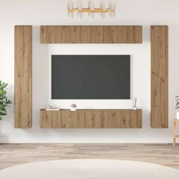 ARDEBO.de - TV-Schrank-Set 10 pcs Eiche handwerklich 30,5 x 30 x 90 cm