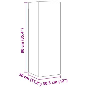 TV-Schrank-Set 10 pcs Eiche handwerklich 30,5 x 30 x 90 cm
