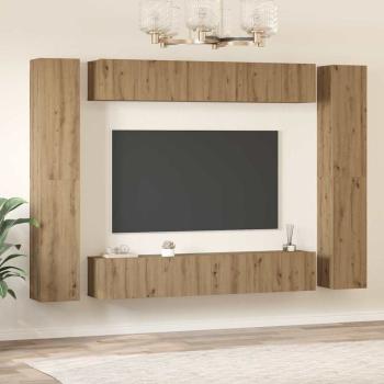 TV-Schrank-Set 10 pcs Eiche handwerklich 30,5 x 30 x 90 cm
