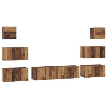 TV-Schrank-Set 8 pcs Altholz 60 x 30 x 30 cm Holzwerkstoff