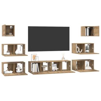 TV-Schrank-Set 8 pcs Eiche handwerklich 60 x 30 x 30 cm