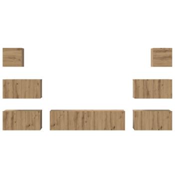 TV-Schrank-Set 8 pcs Eiche handwerklich 60 x 30 x 30 cm