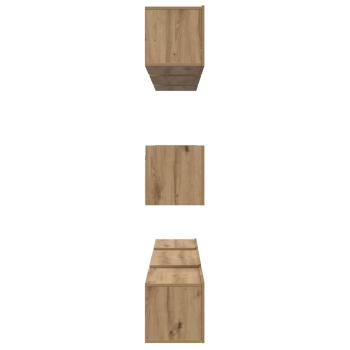 TV-Schrank Set mit Regal Wandmontiert Sonstiges mit Speicher 8 pcs Eiche handwerklich