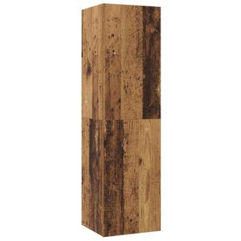 TV-Schrank Set mit Regal Wandmontiert Sonstiges mit Speicher mit Tür 4 pcs Altholz Mittel Holzwerkstoff