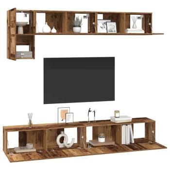 TV-Schrankset 5 Stk. Altholz Holzwerkstoff