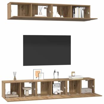 TV-Schrank-Set 5 pcs Eiche handwerklich Mittel Holzwerkstoff