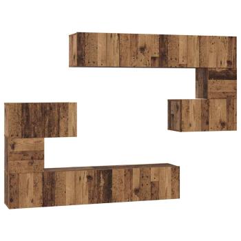 TV-Schrank-Set 8 pcs Altholz 80 x 30 x 30 cm Holzwerkstoff