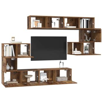 TV-Schrank-Set 8 pcs Altholz 80 x 30 x 30 cm Holzwerkstoff