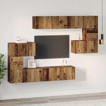 TV-Schrank-Set 8 pcs Altholz 80 x 30 x 30 cm Holzwerkstoff
