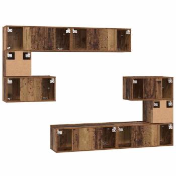 TV-Schrank-Set 8 pcs Altholz 80 x 30 x 30 cm Holzwerkstoff
