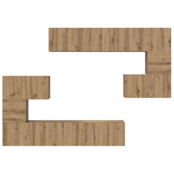 ARDEBO.de - TV-Schrank-Set 8 pcs Eiche handwerklich 80 x 30 x 30 cm